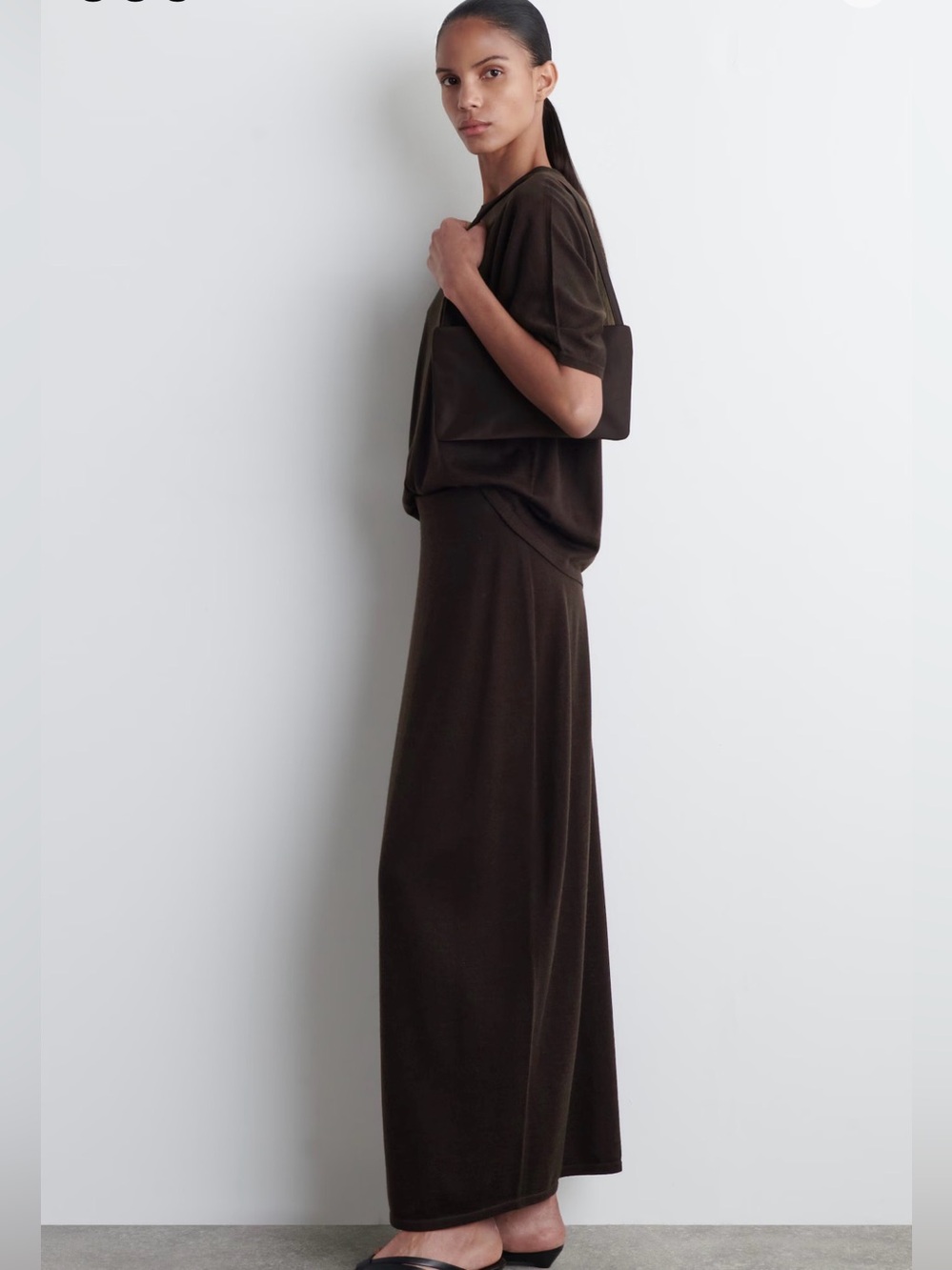 COS Brown Maxi Pencil Skirt - Picture 4 of 12